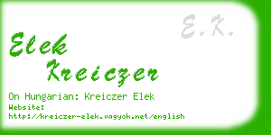 elek kreiczer business card